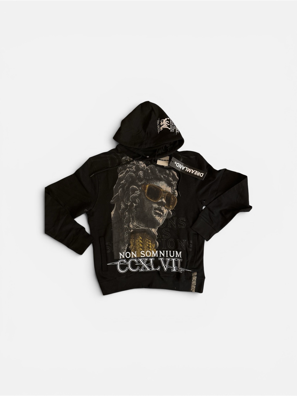 Dreamland Graphic Hoodie With Sculpted Portrait Print
